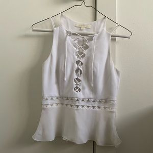 Jonathan Simkhai Lace Up Peplum Top